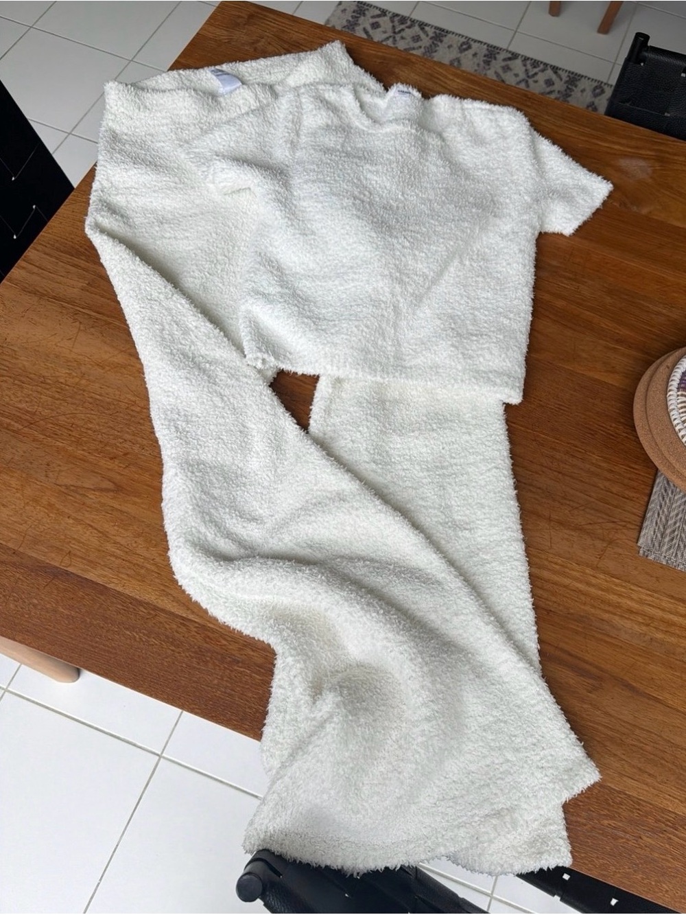 Garage Cream Plush Two-Piece Lounge Set